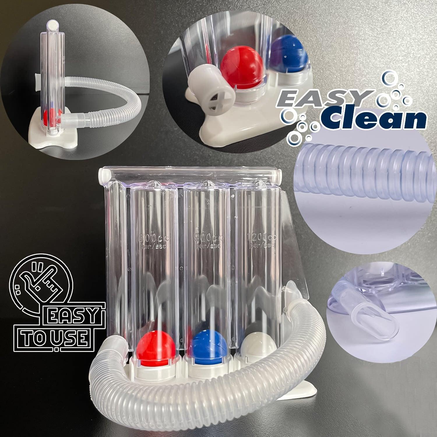 Best Lung Exercise Device - Three-ball Breathing Trainer Incentive Spirometer Lung Respiratory Exerciser Health Care - Tophatter Daily Deals