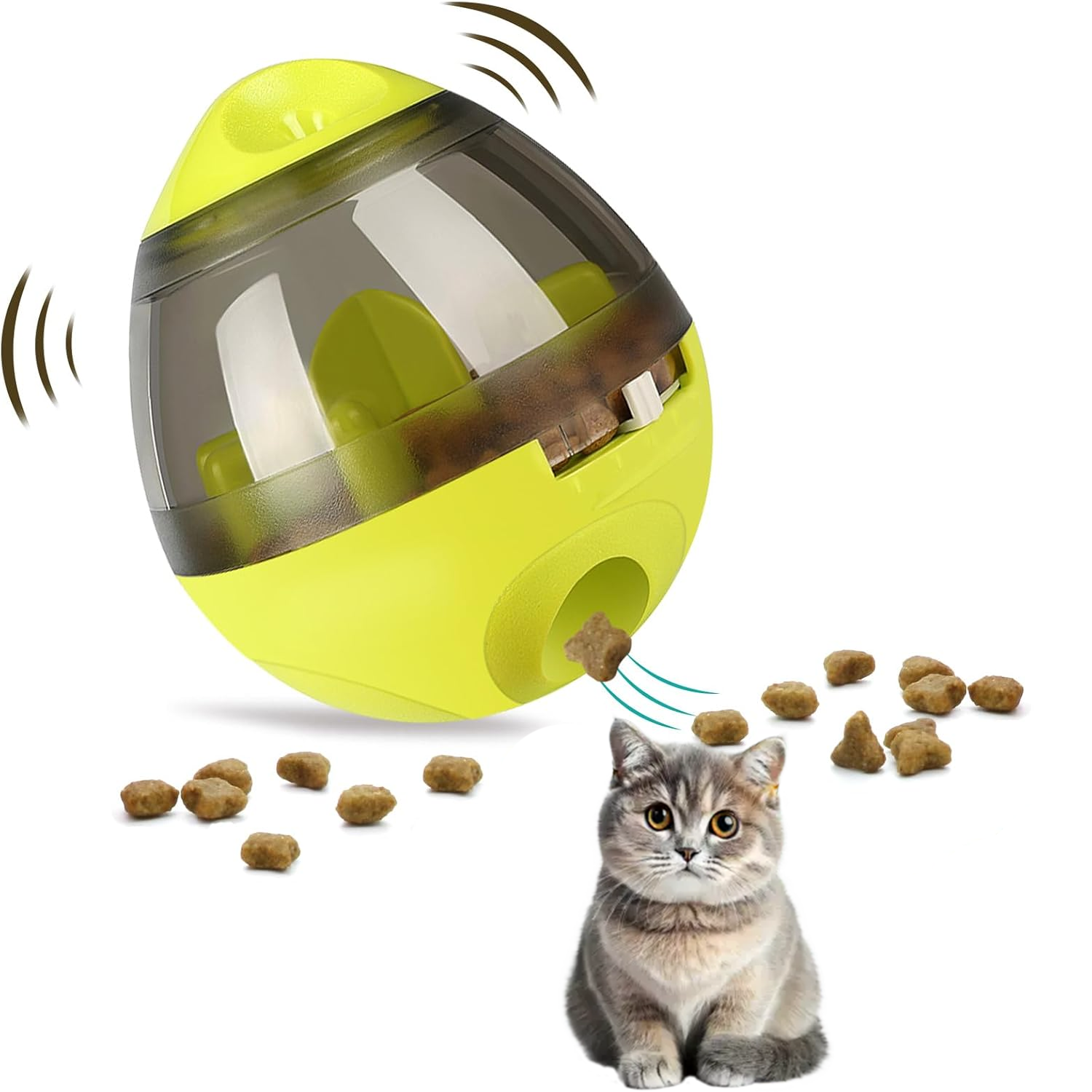 Automatic Dog Food Feeder - Pet Food Ball Interactive Toy Spill Treat Dispensing Bowl Feeder Breaker Cat pet - Tophatter Daily Deals