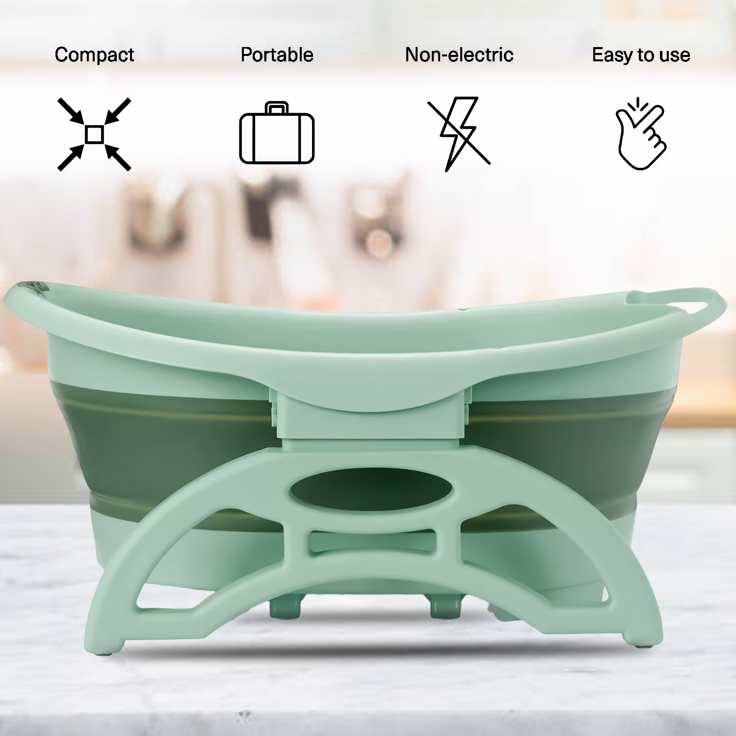 Foot Spa Bath Massager – Foldable Soaking Tub with Bubble & Roller Massage Bathtubs - Tophatter Daily Deals