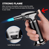 Blow Torch For Cooking - Adjustable Flame Kitchen Torch for Baking, Desserts & BBQ | Safety Lock & Refillable Household - Tophatter Daily Deals