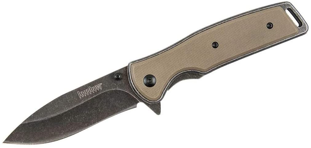 Kershaw Bevy - Assisted Opening - OD Green G-10 - Drop Point - 1329 Knives - Tophatter Daily Deals