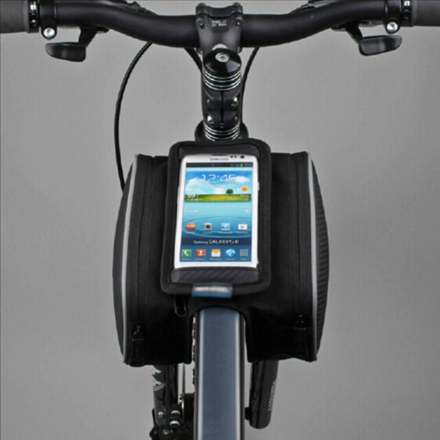 Top Tube Cycle Bags - Bicycle Front Top Tube Frame Double Bag - Bike Frame Bag Bike Top Tube Bag Bolt-on Mountain & Cycling - Tophatter Daily Deals