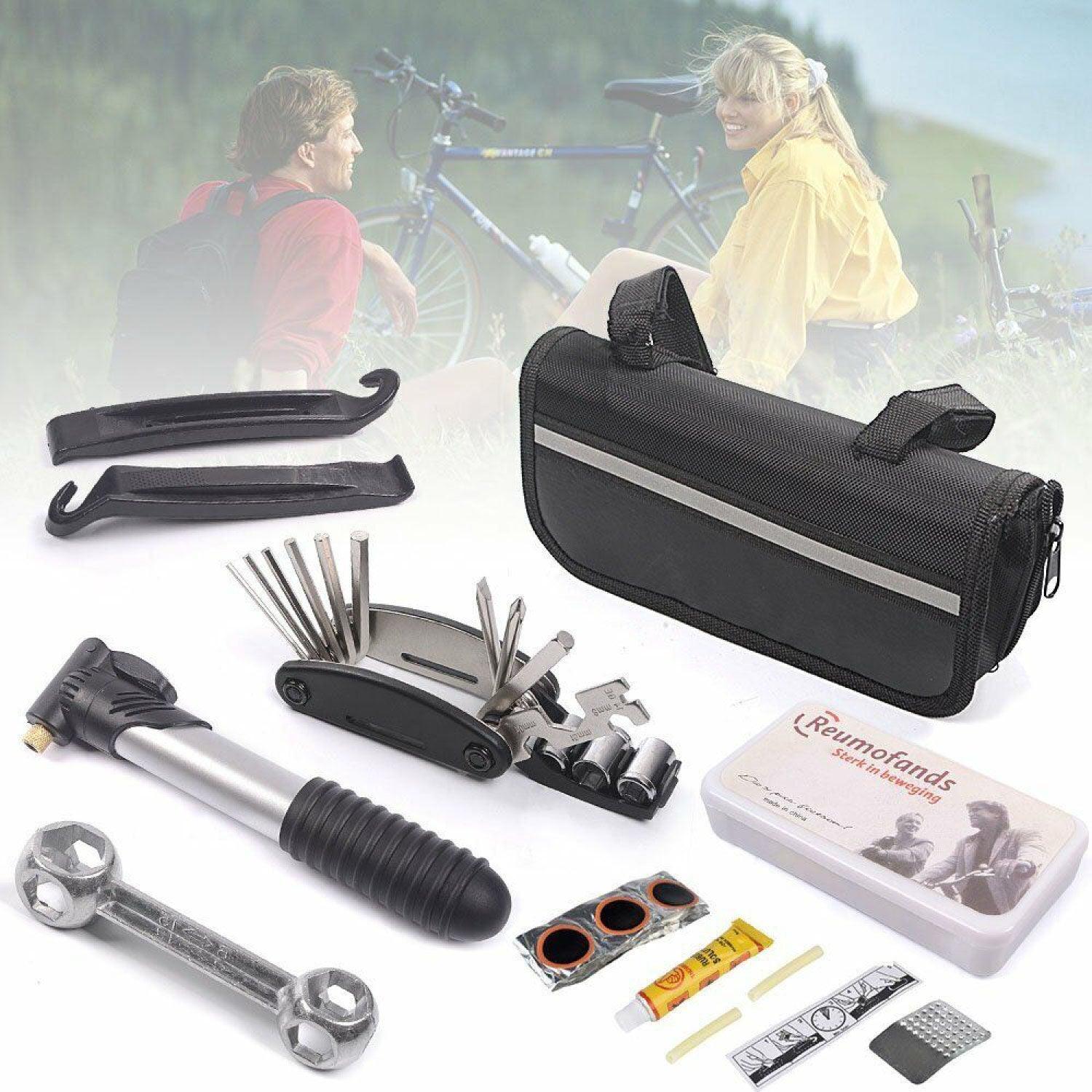 Bicycle Tool Kit - Bicycle Repair Tool Kit, 16 in 1 Multifunction Tool, Tire Levers, Self Adhesive Tyre Tube Patch Include Cycling - Tophatter Daily Deals