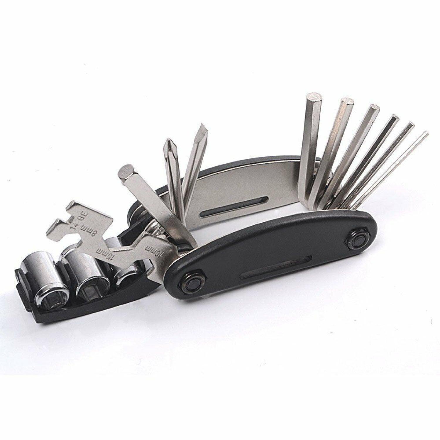 Bicycle Tool Kit - Bicycle Repair Tool Kit, 16 in 1 Multifunction Tool, Tire Levers, Self Adhesive Tyre Tube Patch Include Cycling - Tophatter Daily Deals