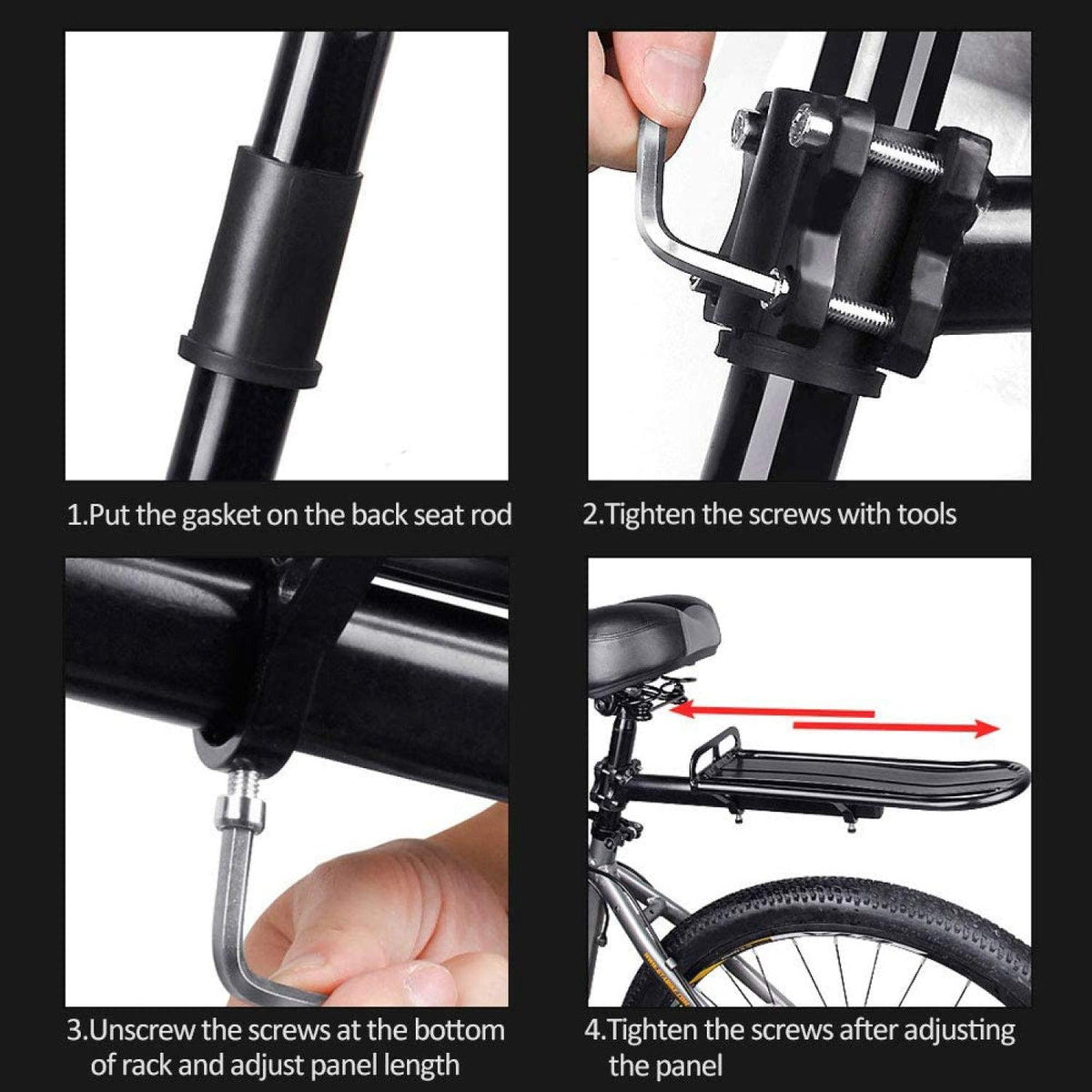 Mountain Bike Pannier Rack - Adjustable Bicycle Rack Bike Cargo Rack,bicycle Rear Seat Rack Cycling Luggage Carrier Bicycle Quick Release Alloy Rear Cycling - Tophatter Daily Deals