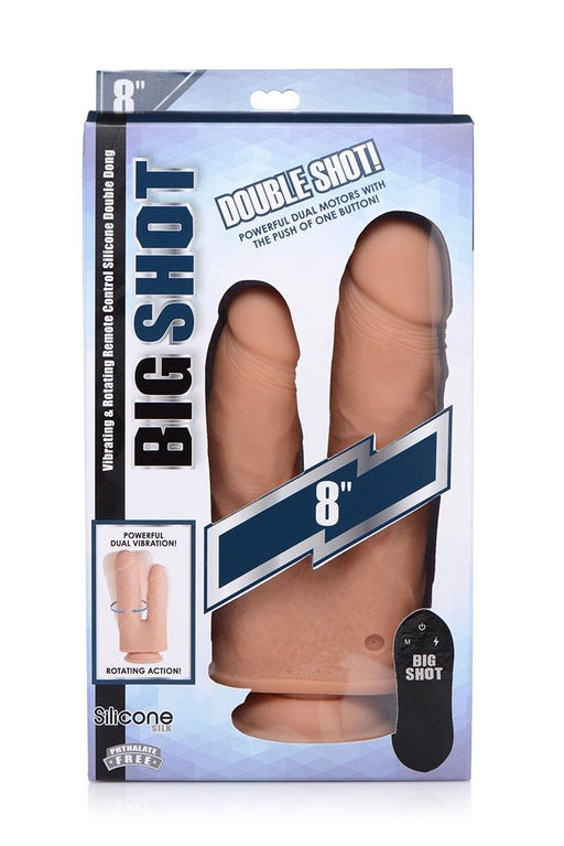 Big Shot 8 Inch Double Shot 10X With Turbo Mode Silicone Vibrating Rotating Remote Control Double Dong > Dildos > Double Dildos - Tophatter Daily Deals