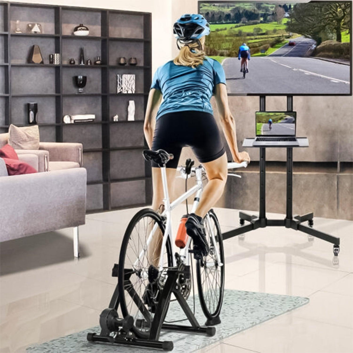 Indoor Bike Trainer Stand UK - Indoor Exercise Bike Trainer Stand Portable Magnetic 6 Level Resistance Training Exercise & Fitness - Tophatter Daily Deals