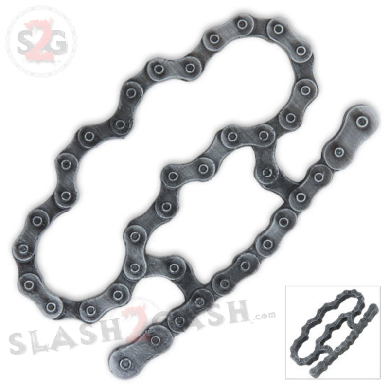 Bike Chain Link Knuckles Heavy Duty Biker Paperweight - Standard Gun Metal Belt Buckle - Tophatter Daily Deals