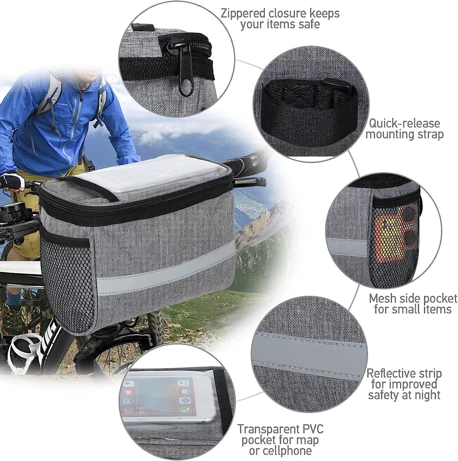 Handlebar Bags for Bikes - Outdoor Bike Handlebar Bag Bicycle Front Waterproof Basket Cycling Organiser UK Cycling - Tophatter Daily Deals