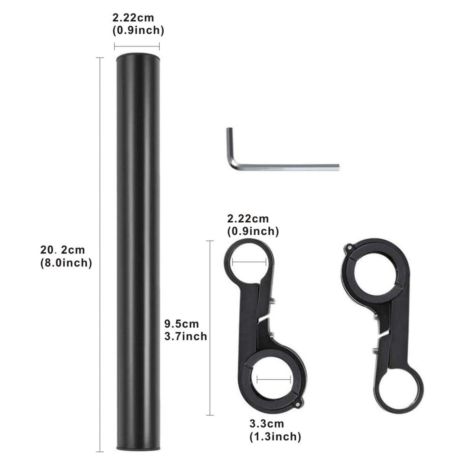 Bike Handlebar Extender - 2PCS Clamp Brackets and 1PC Hex Wrench, Aluminum Universal Bicycle Handlebar Extension for Bicycle Light, Speedometer Cycling - Tophatter Daily Deals