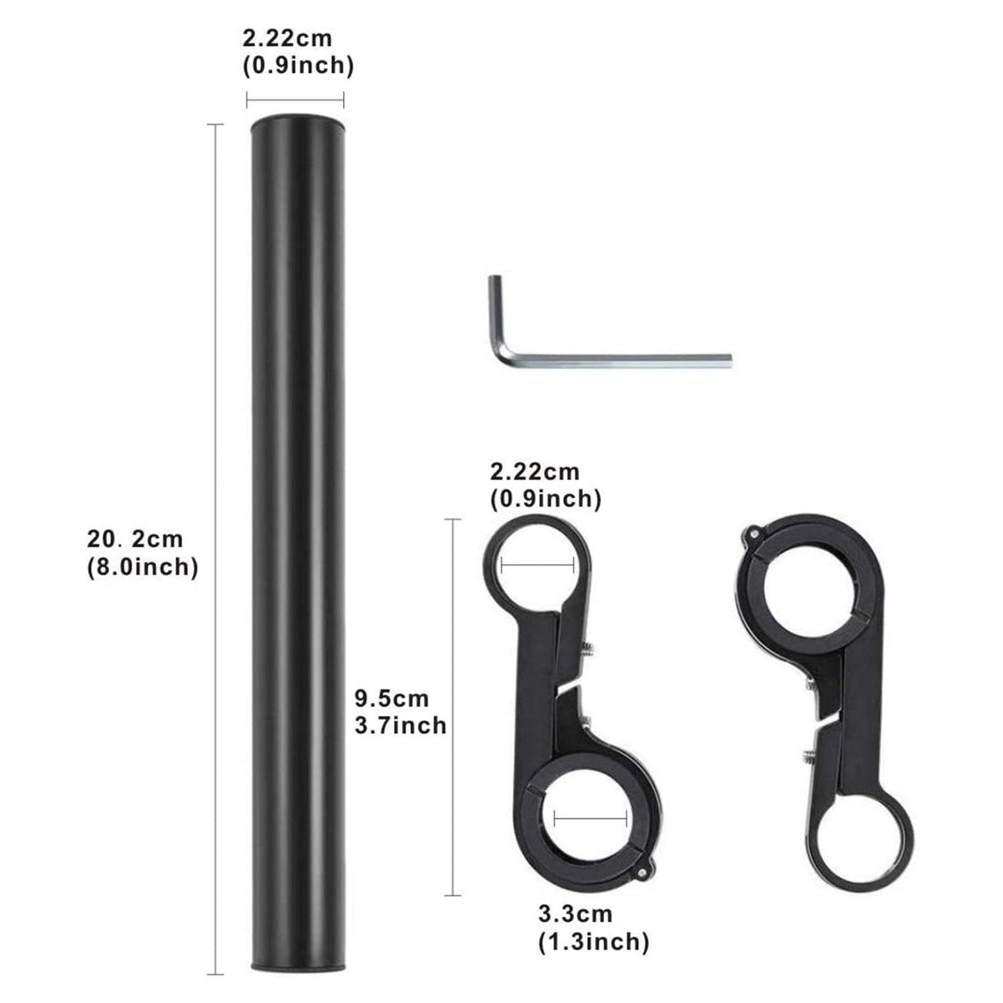 Bike Handlebar Extender - 2PCS Clamp Brackets and 1PC Hex Wrench, Aluminum Universal Bicycle Handlebar Extension for Bicycle Light, Speedometer Cycling - Tophatter Daily Deals
