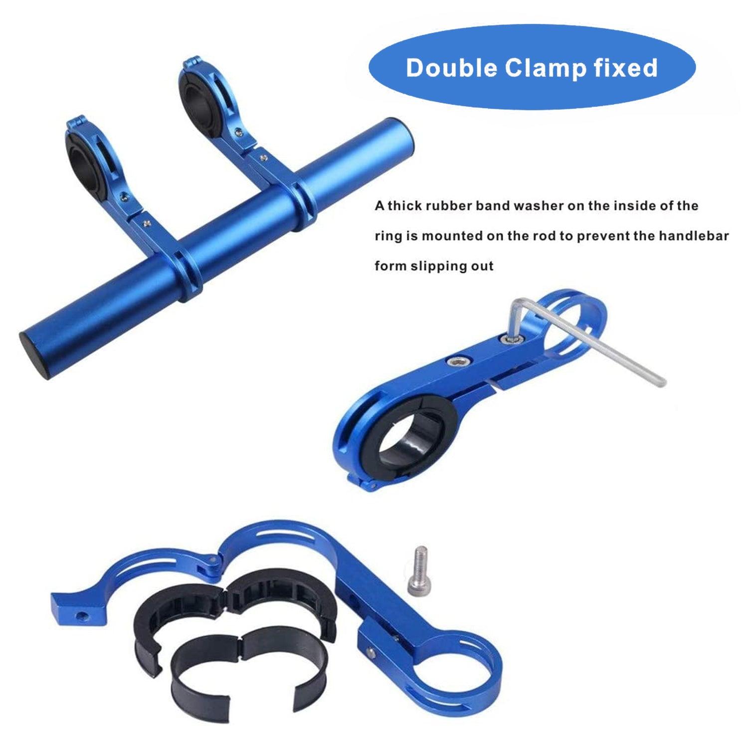 Bike Handlebar Extender - 2PCS Clamp Brackets and 1PC Hex Wrench, Aluminum Universal Bicycle Handlebar Extension for Bicycle Light, Speedometer Cycling - Tophatter Daily Deals