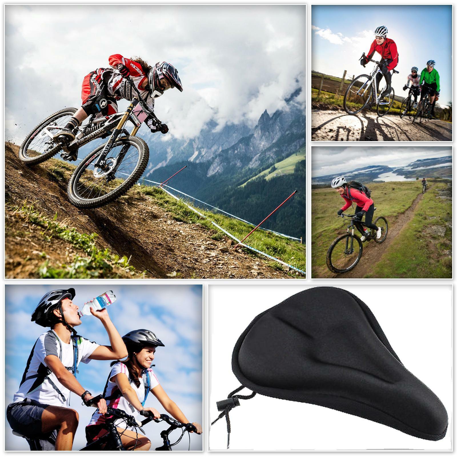 Most Comfortable Bike Saddle - Bike Seat Cover Cushion Padded Bicycle Gel Saddle Extra Comfort Spin Exercise Cycling - Tophatter Daily Deals