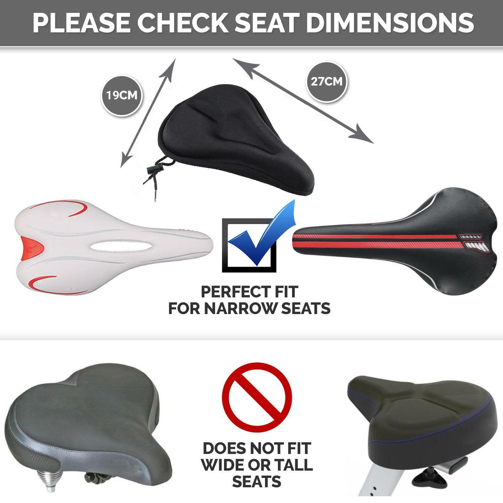 Most Comfortable Bike Saddle - Bike Seat Cover Cushion Padded Bicycle Gel Saddle Extra Comfort Spin Exercise Cycling - Tophatter Daily Deals