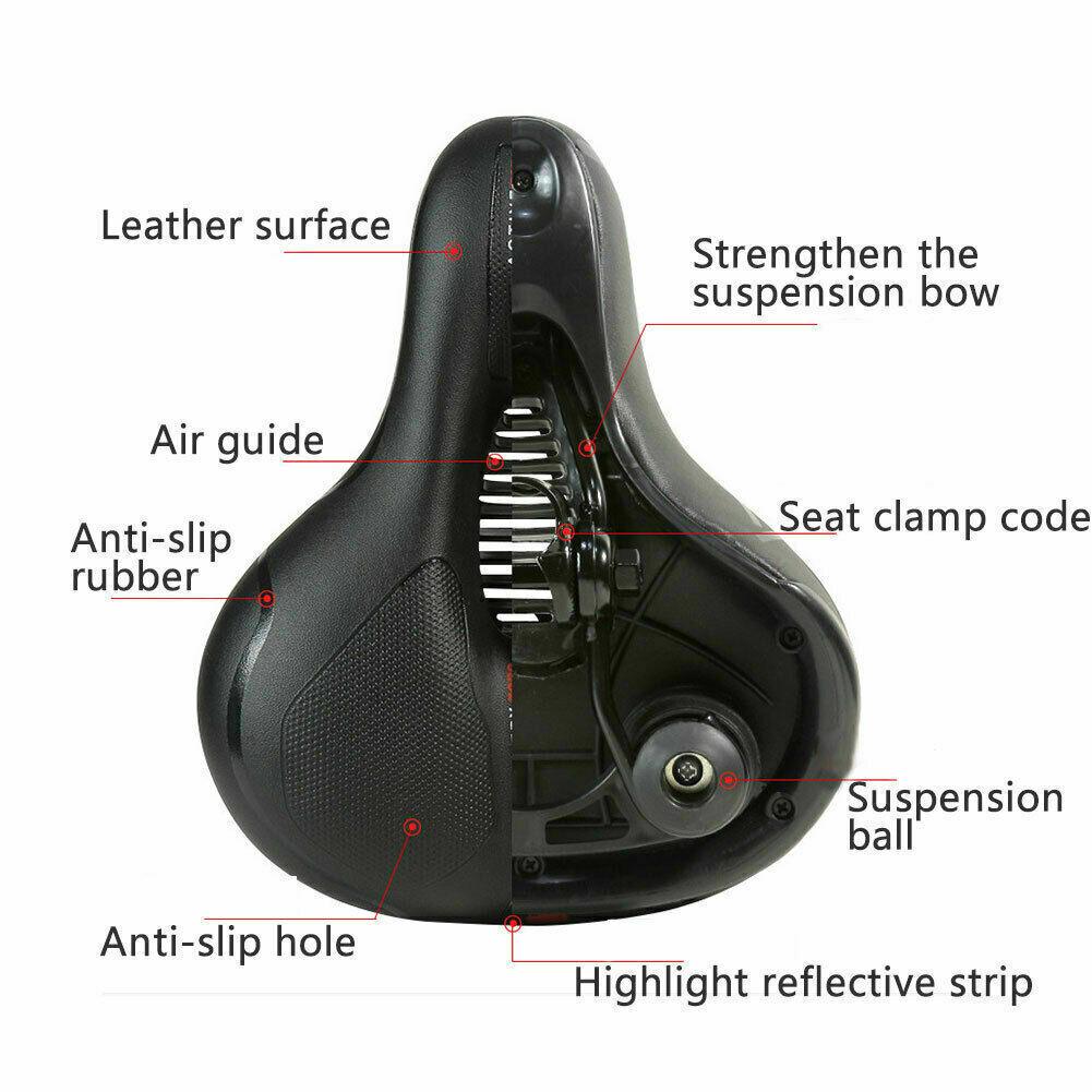 Best Cycle Saddles - Extra Wide Comfort Saddle Bicycle Seat Pad Soft Padded Mountain Bike Gel Saddle Sports & Outdoor - Tophatter Daily Deals