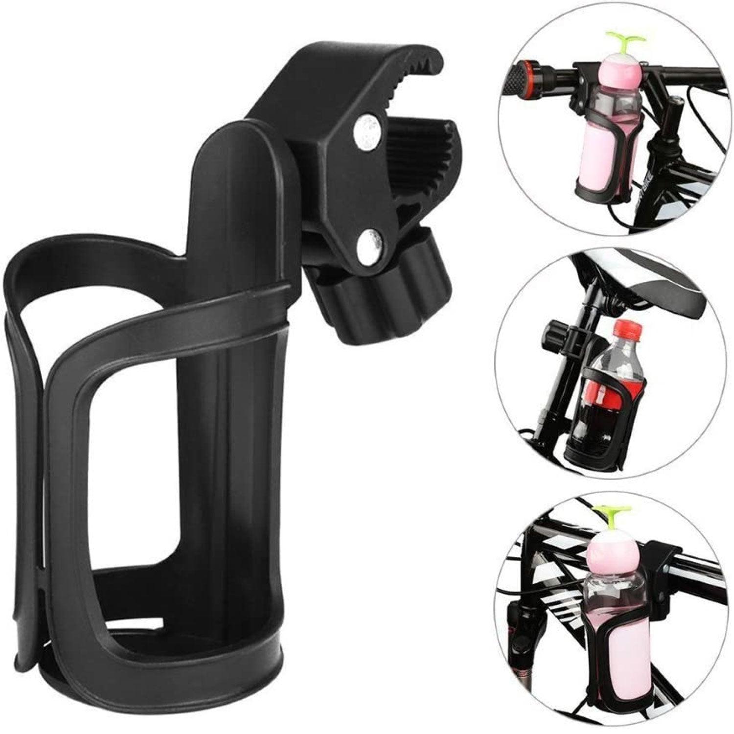 Bike Water Bottle Holder - Universal Bicycle Cup Holder, 360 Degrees Rotating Adjustable for Mountain Bike Stroller (Black) Mountain & Cycling - Tophatter Daily Deals