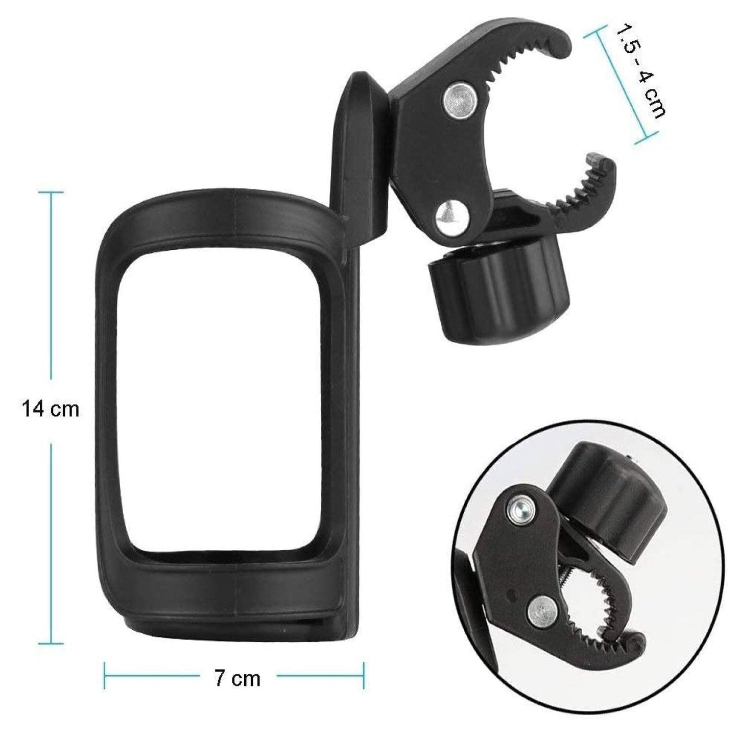 Bike Water Bottle Holder - Universal Bicycle Cup Holder, 360 Degrees Rotating Adjustable for Mountain Bike Stroller (Black) Mountain & Cycling - Tophatter Daily Deals
