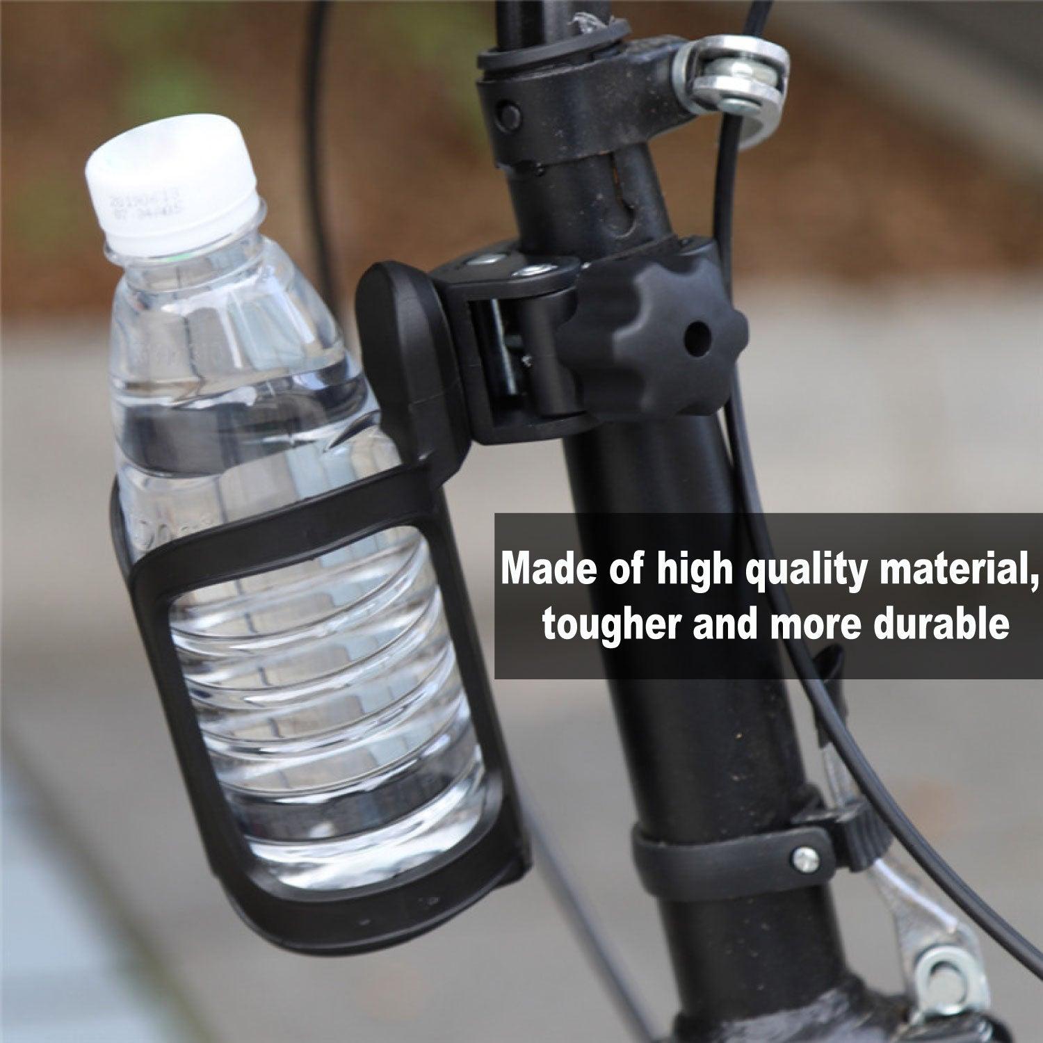 Bike Water Bottle Holder - Universal Bicycle Cup Holder, 360 Degrees Rotating Adjustable for Mountain Bike Stroller (Black) Mountain & Cycling - Tophatter Daily Deals