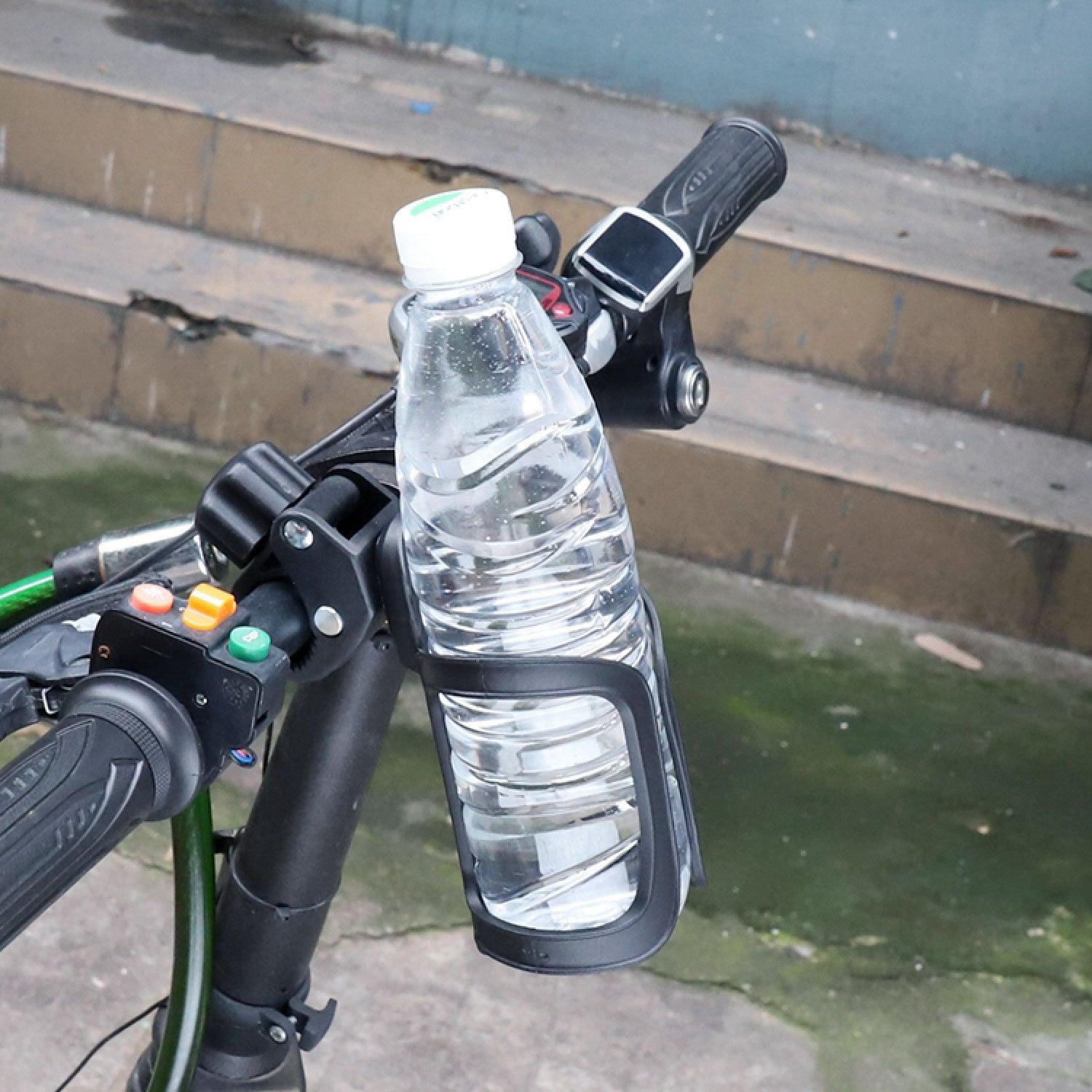 Bike Water Bottle Holder - Universal Bicycle Cup Holder, 360 Degrees Rotating Adjustable for Mountain Bike Stroller (Black) Mountain & Cycling - Tophatter Daily Deals