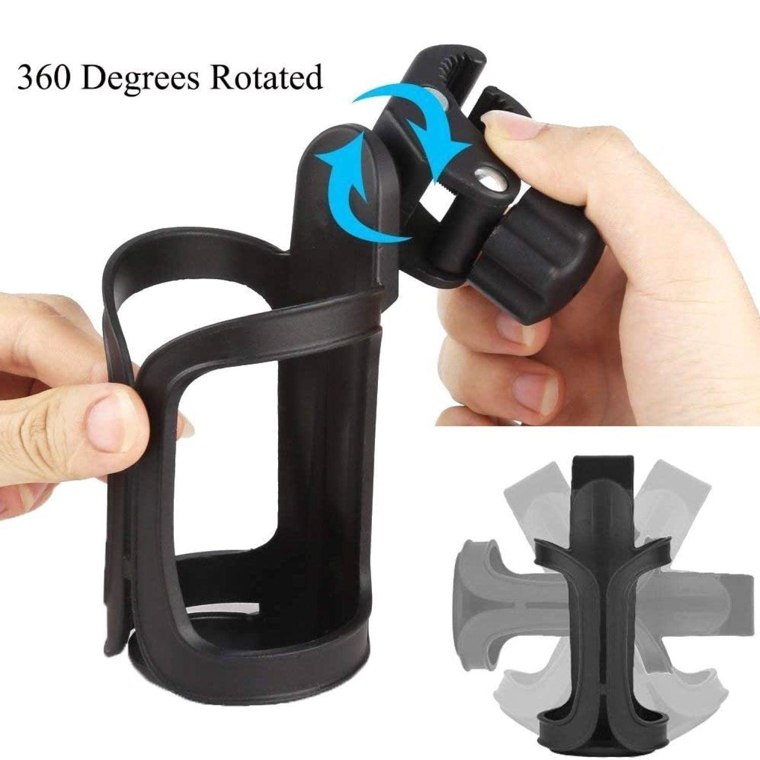Bike Water Bottle Holder - Universal Bicycle Cup Holder, 360 Degrees Rotating Adjustable for Mountain Bike Stroller (Black) Mountain & Cycling - Tophatter Daily Deals