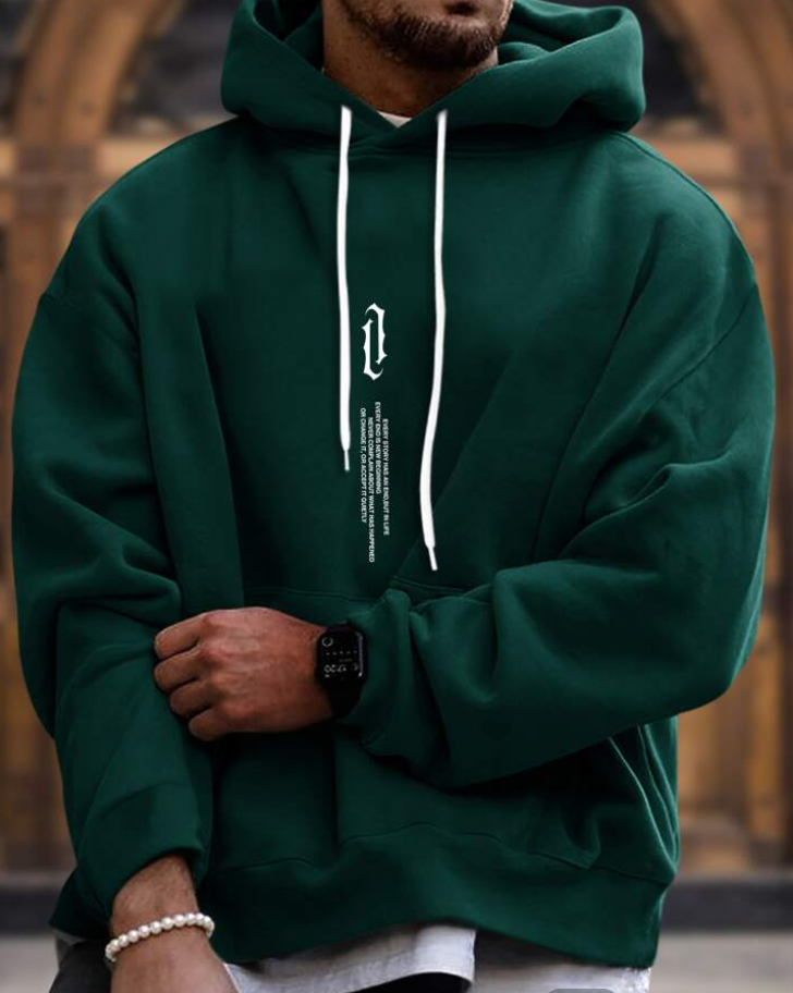 Oversized Cozy Men’s Hoodie - Relaxed Cut, Cotton Blend - Tophatter Daily Deals