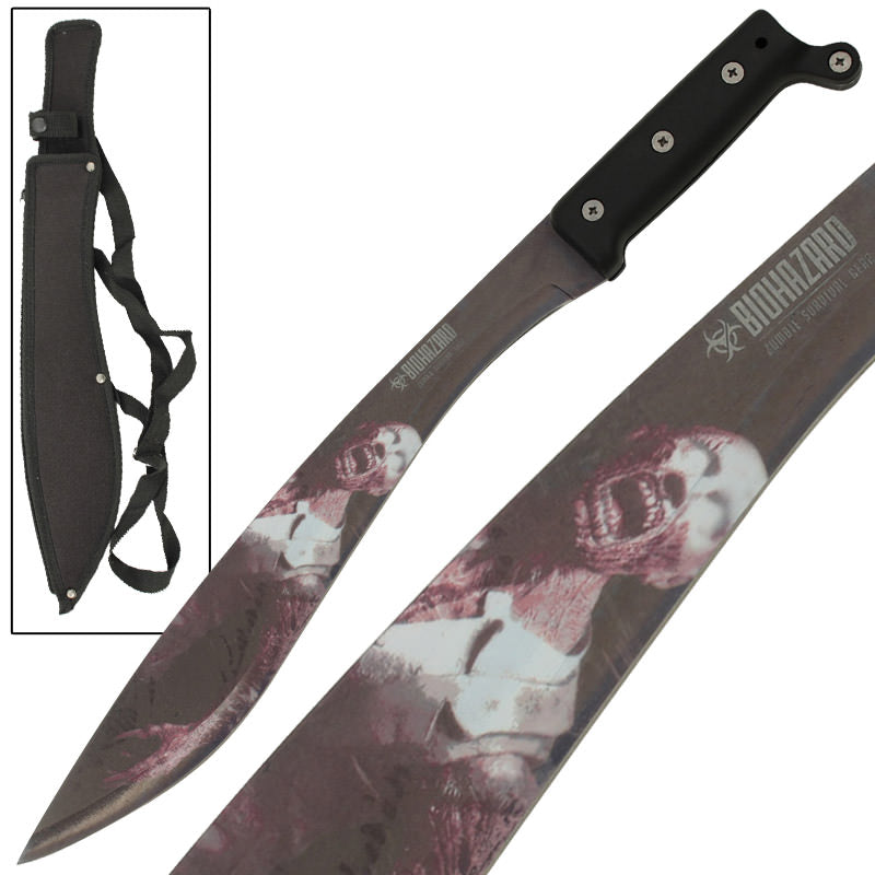 Biohazard Zombie Survival Gear Kukri Machete - TOPHATTER'S ARMORY DEALS Collectible Weapons - Tophatter Daily Deals