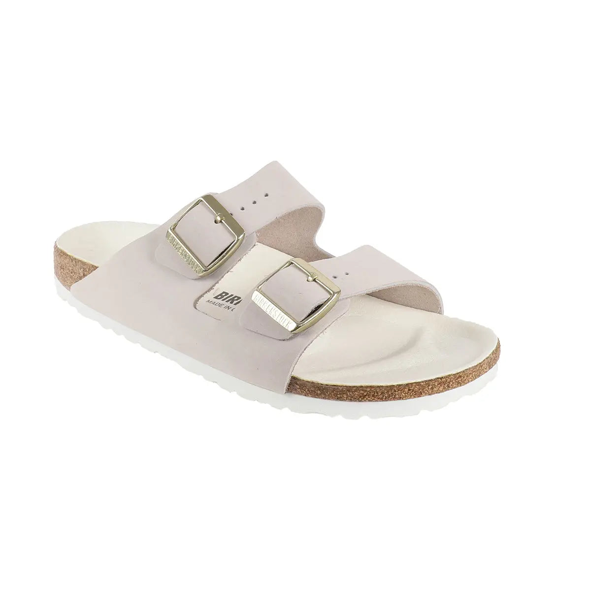 Birkenstock Arizona Nubuck Leather Sandals Marshmallow Medium Narrow Footwear - Tophatter Daily Deals