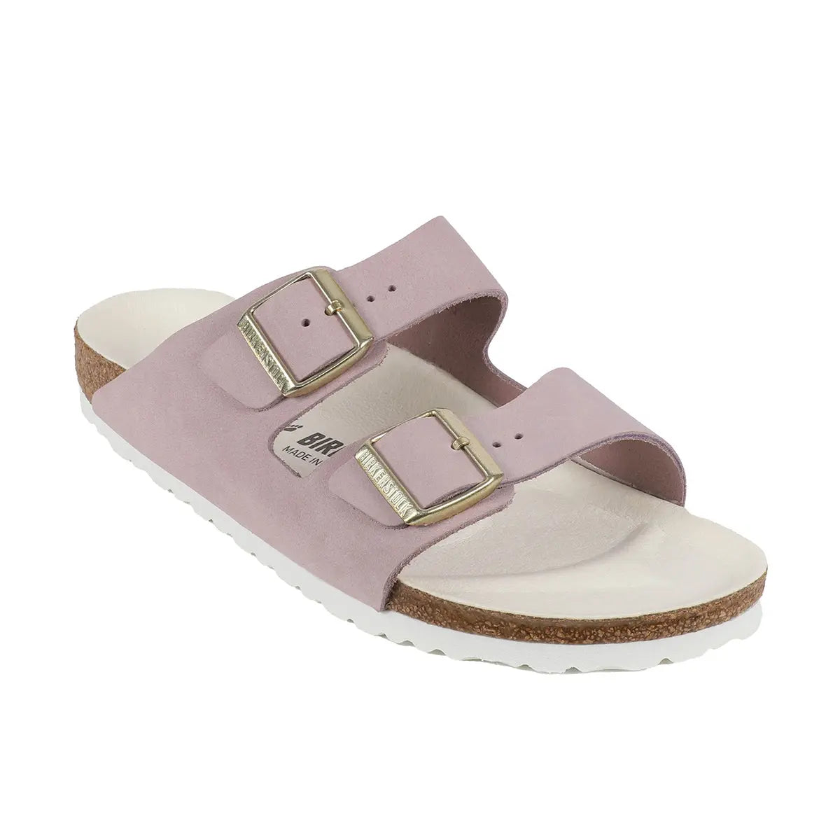 Birkenstock Arizona Nubuck Leather Sandals Lilac Medium Narrow Footwear - Tophatter Daily Deals