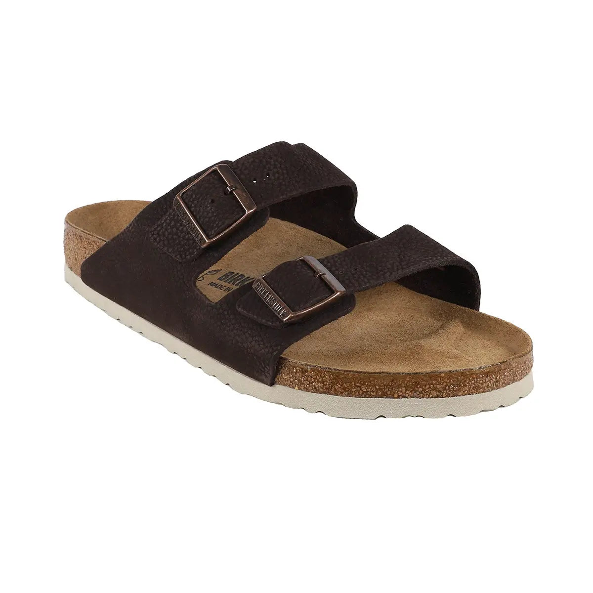 Birkenstock Arizona Nubuck Leather Sandals Steer Soft Brown Footwear - Tophatter Daily Deals