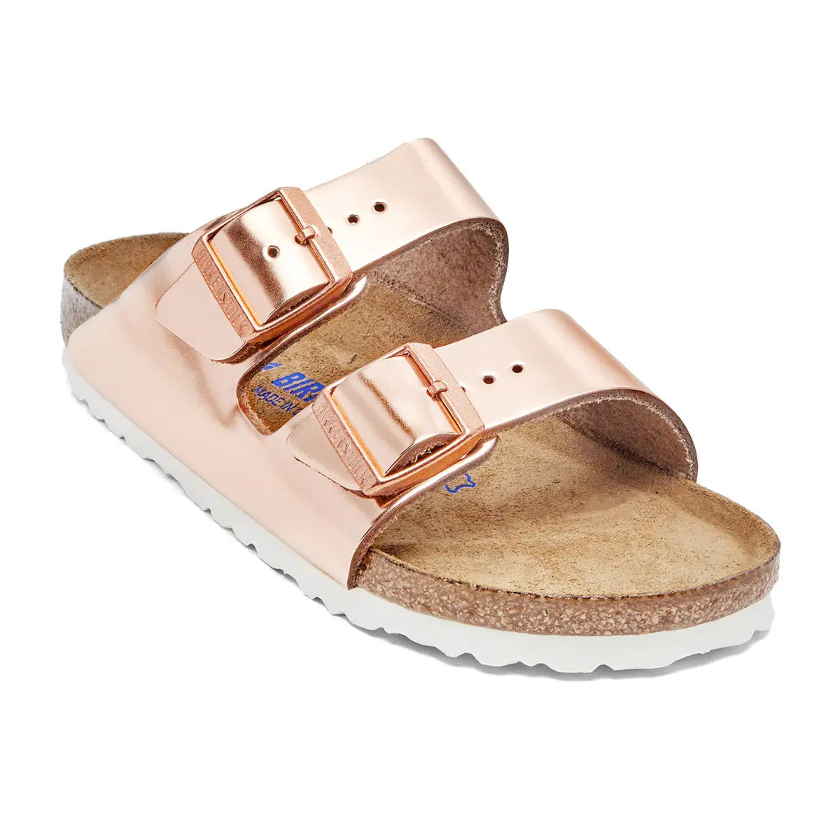 Birkenstock Arizona Soft Footbed Leather Sandals Metallic Copper Footwear - Tophatter Daily Deals