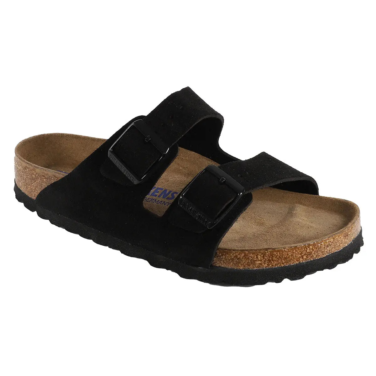 Birkenstock Arizona Soft Footbed Suede Sandals Black Footwear - Tophatter Daily Deals