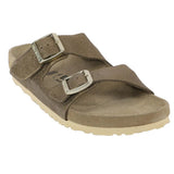 Birkenstock Arizona Suede Leather Sandals Metallic Moss Medium Narrow Footwear - Tophatter Daily Deals