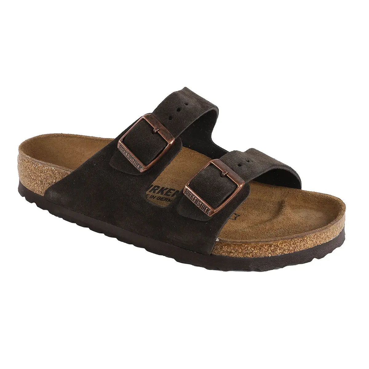 Birkenstock Arizona Suede Leather Sandals Mocha Footwear - Tophatter Daily Deals