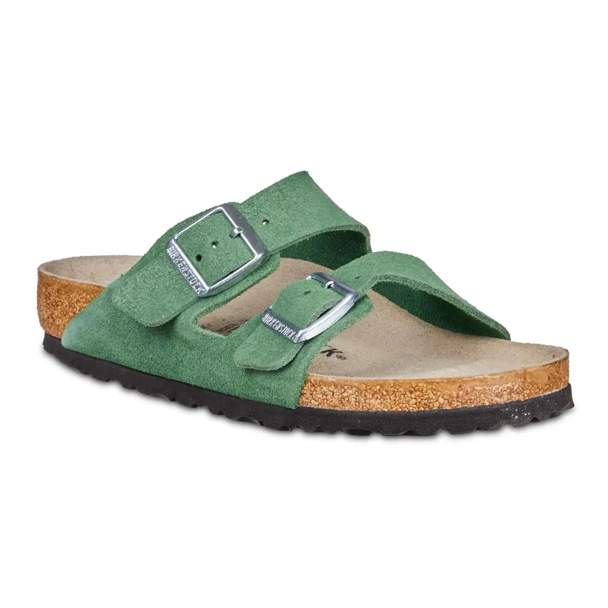 Birkenstock Arizona Suede Leather Sandals Emerald 37 Medium Narrow Footwear - Tophatter Daily Deals