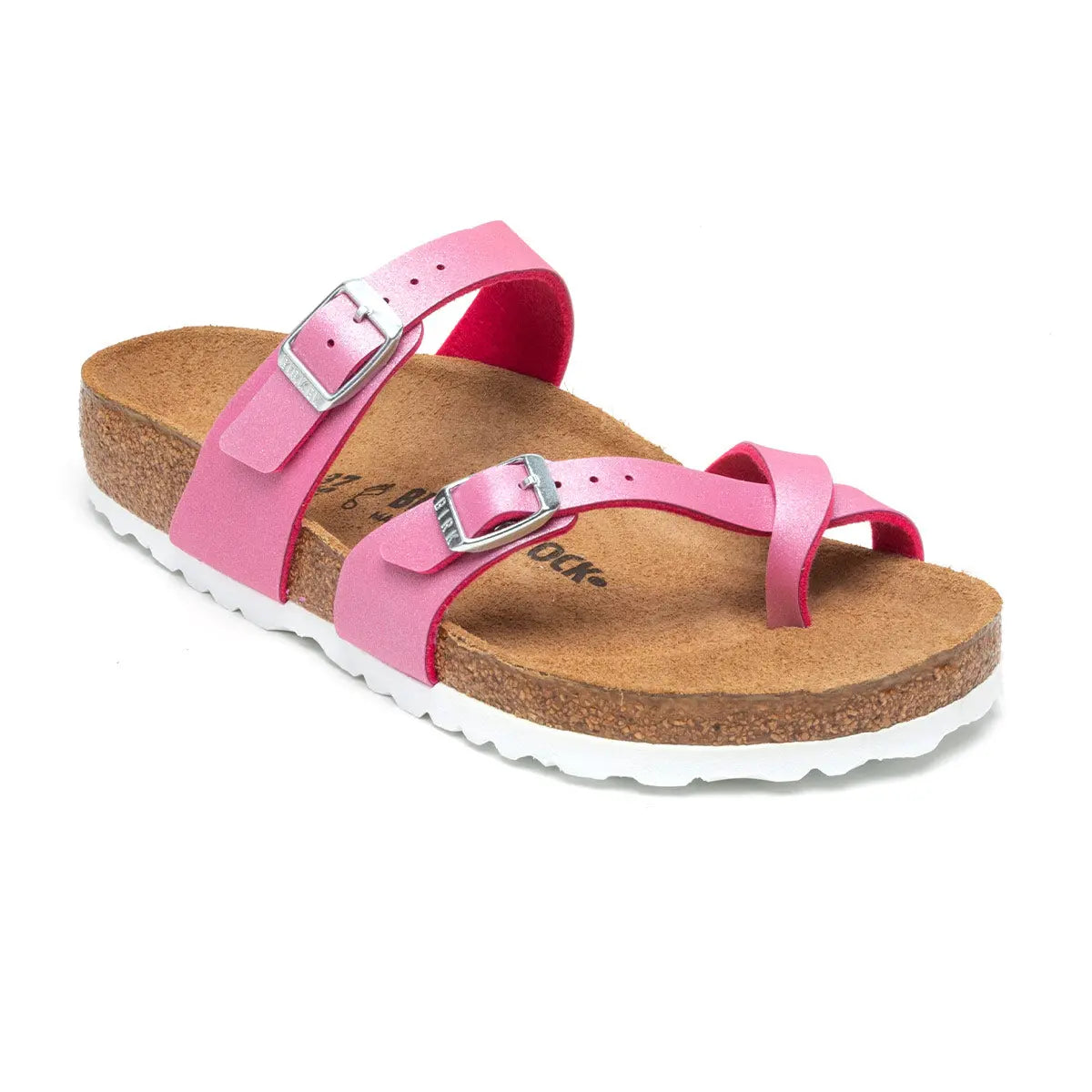 Birkenstock Mayari Birko-Flor Sandals Metallic Fuchsia Tulip 37 Regular Wide Footwear - Tophatter Daily Deals