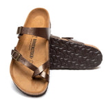 Birkenstock Mayari Birko-Flor Sandals Electric Metallic Taupe 40 Regular Wide Footwear - Tophatter Daily Deals