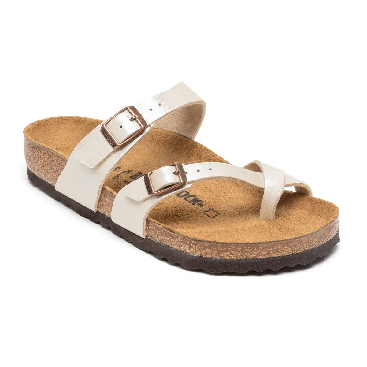 Birkenstock Mayari Birko-Flor Sandals Graceful Pearl White Regular Wide Footwear - Tophatter Daily Deals