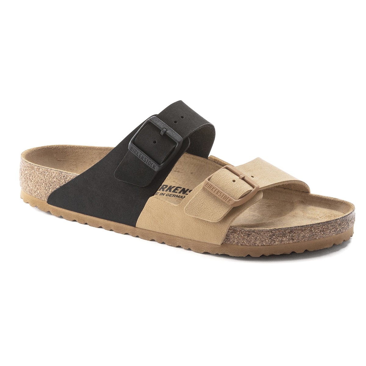 Birkenstock Split Birko-Flor Arizona Sandals Cork Brown Regular Wide Footwear - Tophatter Daily Deals