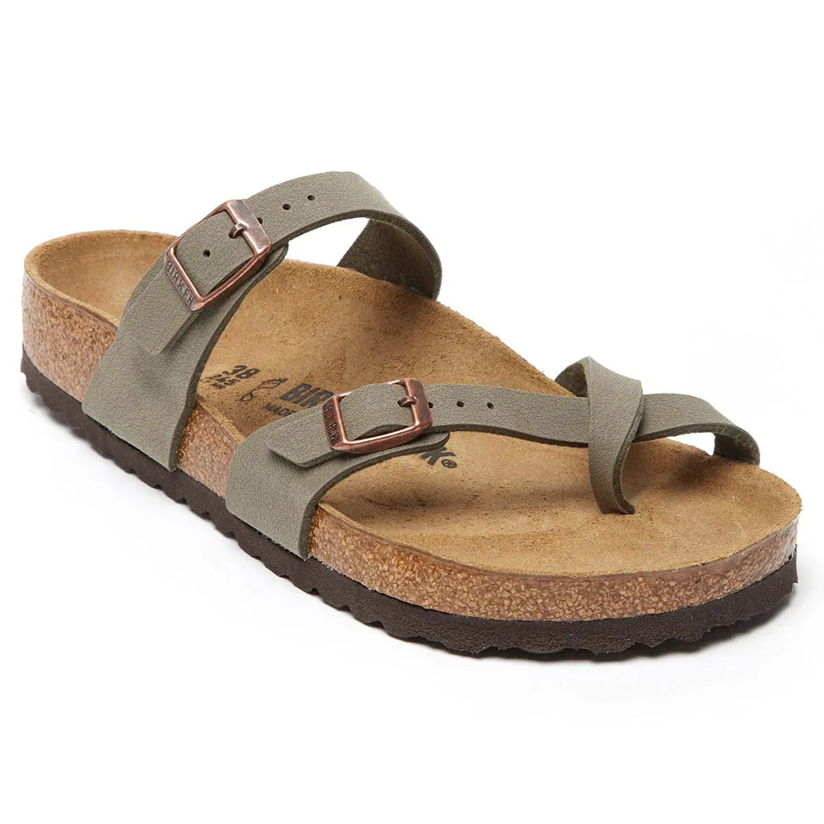 Birkenstock Women's Mayari Birkibuc Sandals Stone Regular Wide Footwear - Tophatter Daily Deals