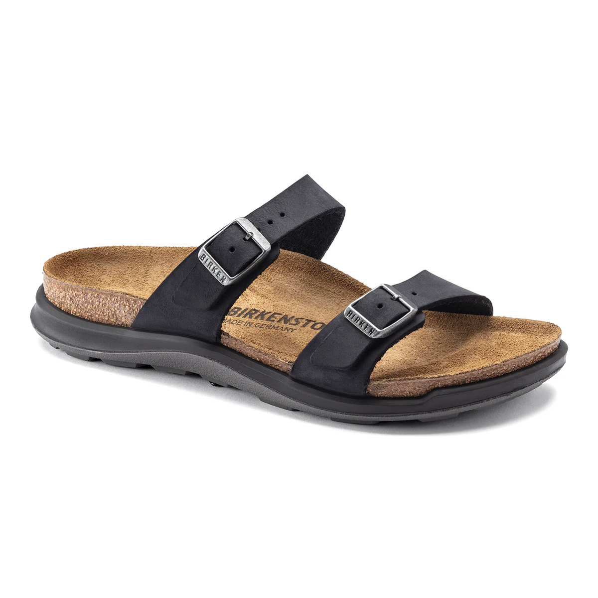 Birkenstock Women's Sierra Oiled Leather Sandals Black Medium Narrow Footwear - Tophatter Daily Deals