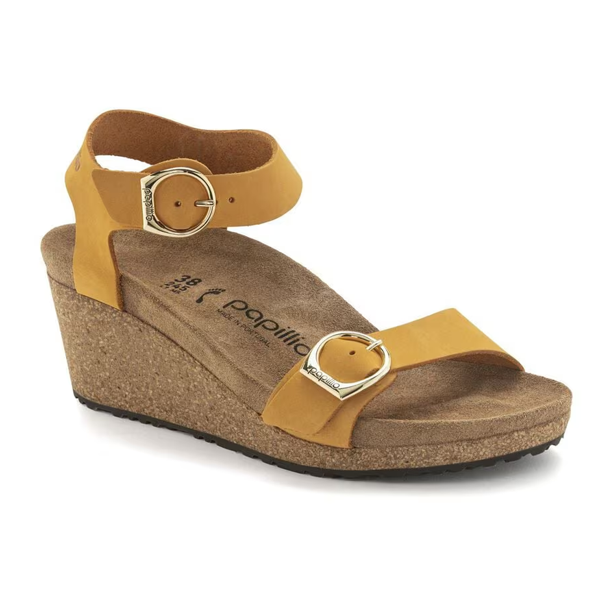 Birkenstock Women's Soley Papillio Nubuck Wedge Sandals Apricot 42 Medium Narrow Footwear - Tophatter Daily Deals