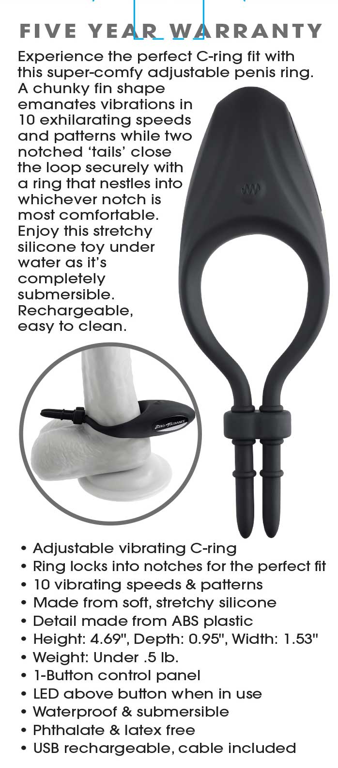 Zero Tolerance Perfect Fit USB Rechargeable Vibrating Penis Ring > Cock Ring > Vibrating - Tophatter Daily Deals