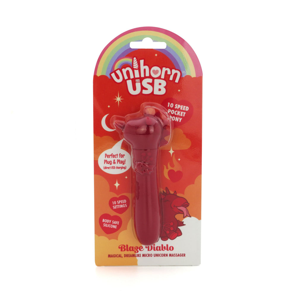 Unihorn Blaze Diablo (Red) – USB Rechargeable Silicone Bullet Vibrator with 10 Speeds > Vibrators > Ladies > Clitoral Vibrators and Stimulators - Tophatter Daily Deals