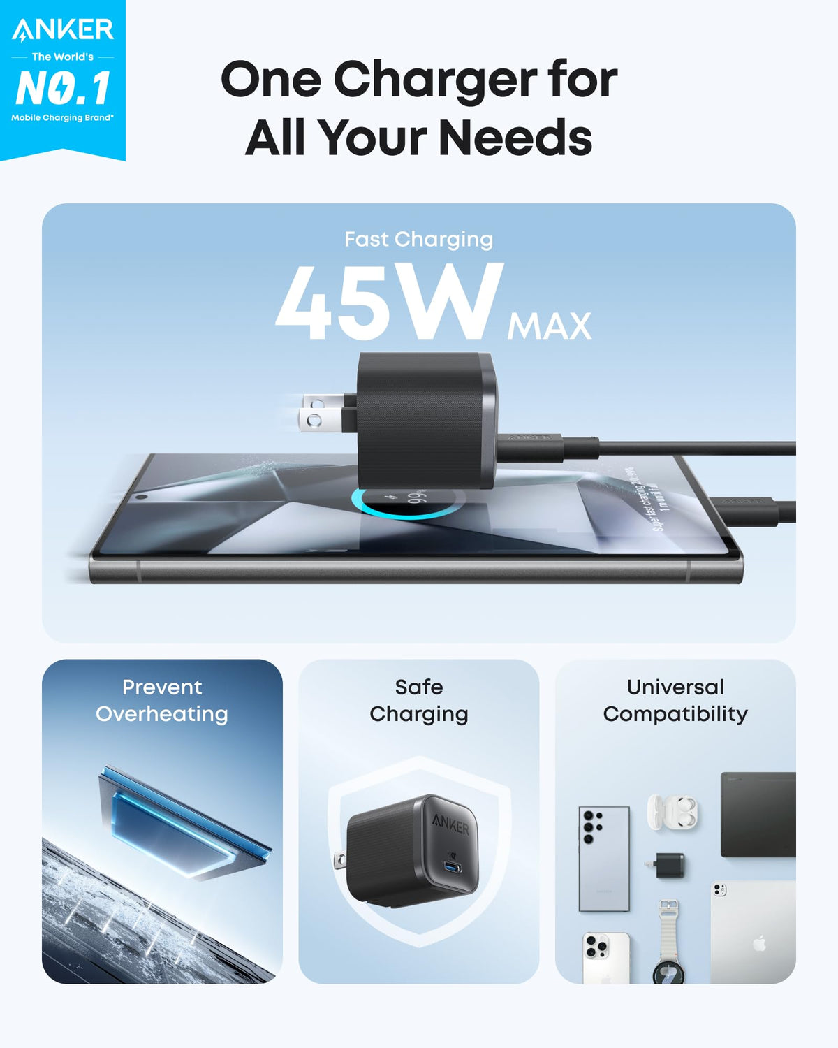 Anker Nano Charger (45W) with USB-C to USB-C Cable Batteries & Power Accessories - Tophatter Daily Deals