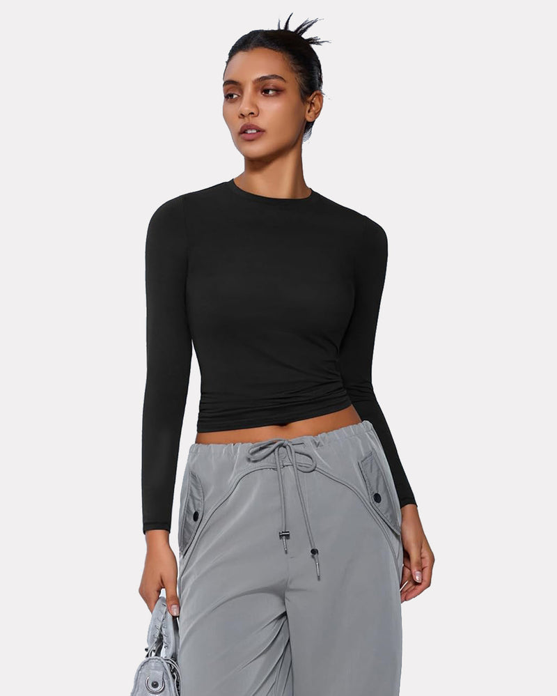 Double Lined Basic Y2K Top with Underwear Shaperwear-bodysuit - Tophatter Daily Deals