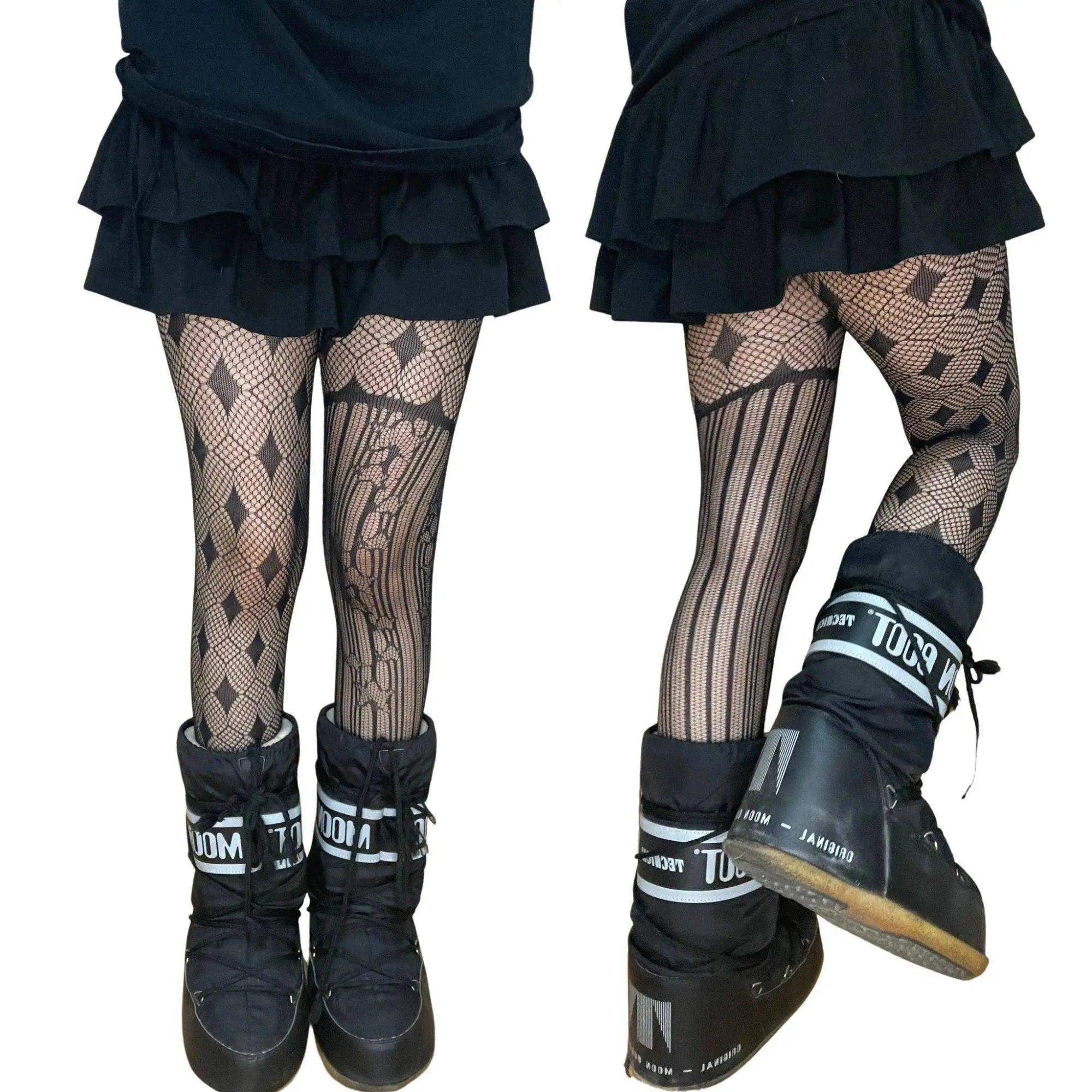 Black Alt Asymmetric Tights - Tophatter Daily Deals