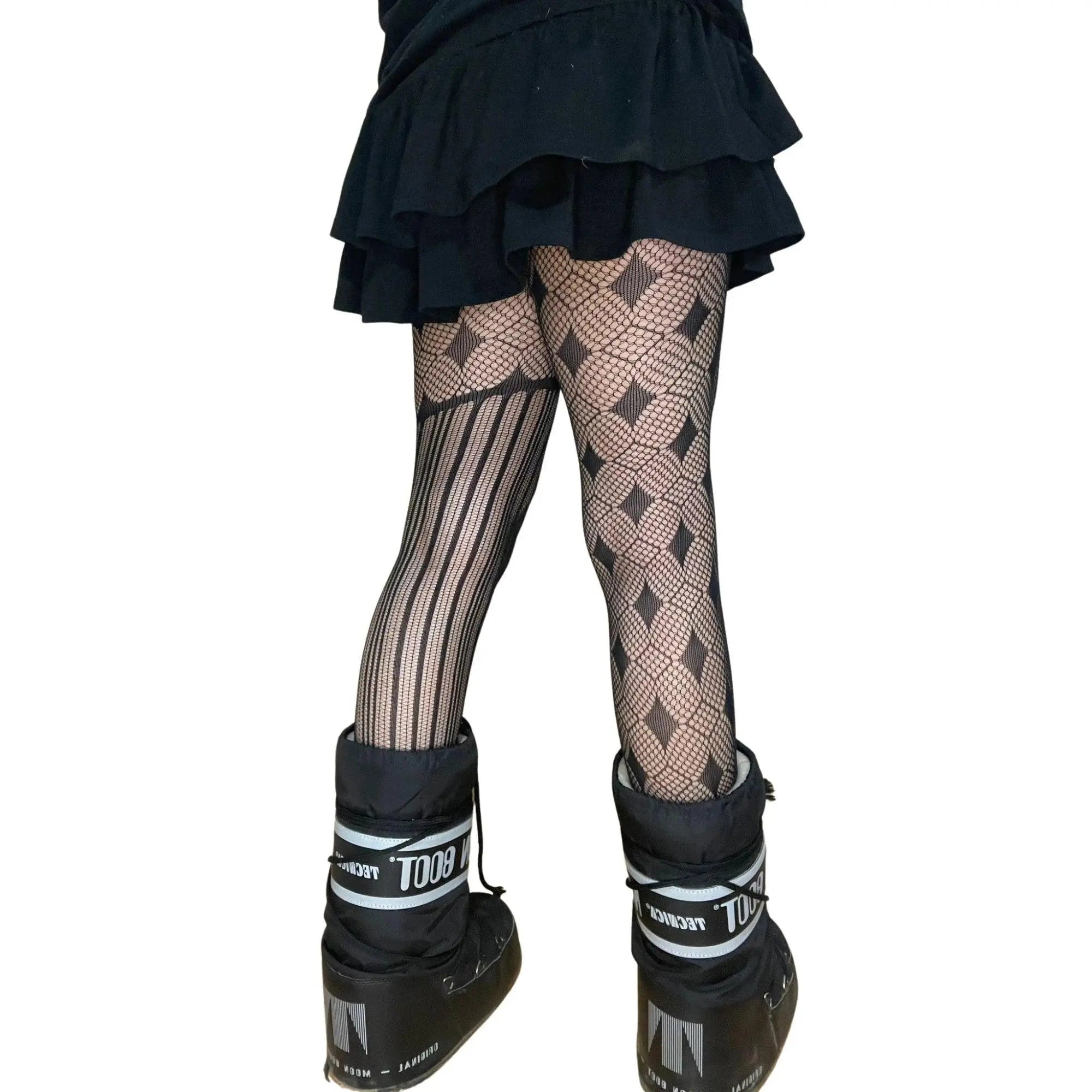 Black Alt Asymmetric Tights - Tophatter Daily Deals