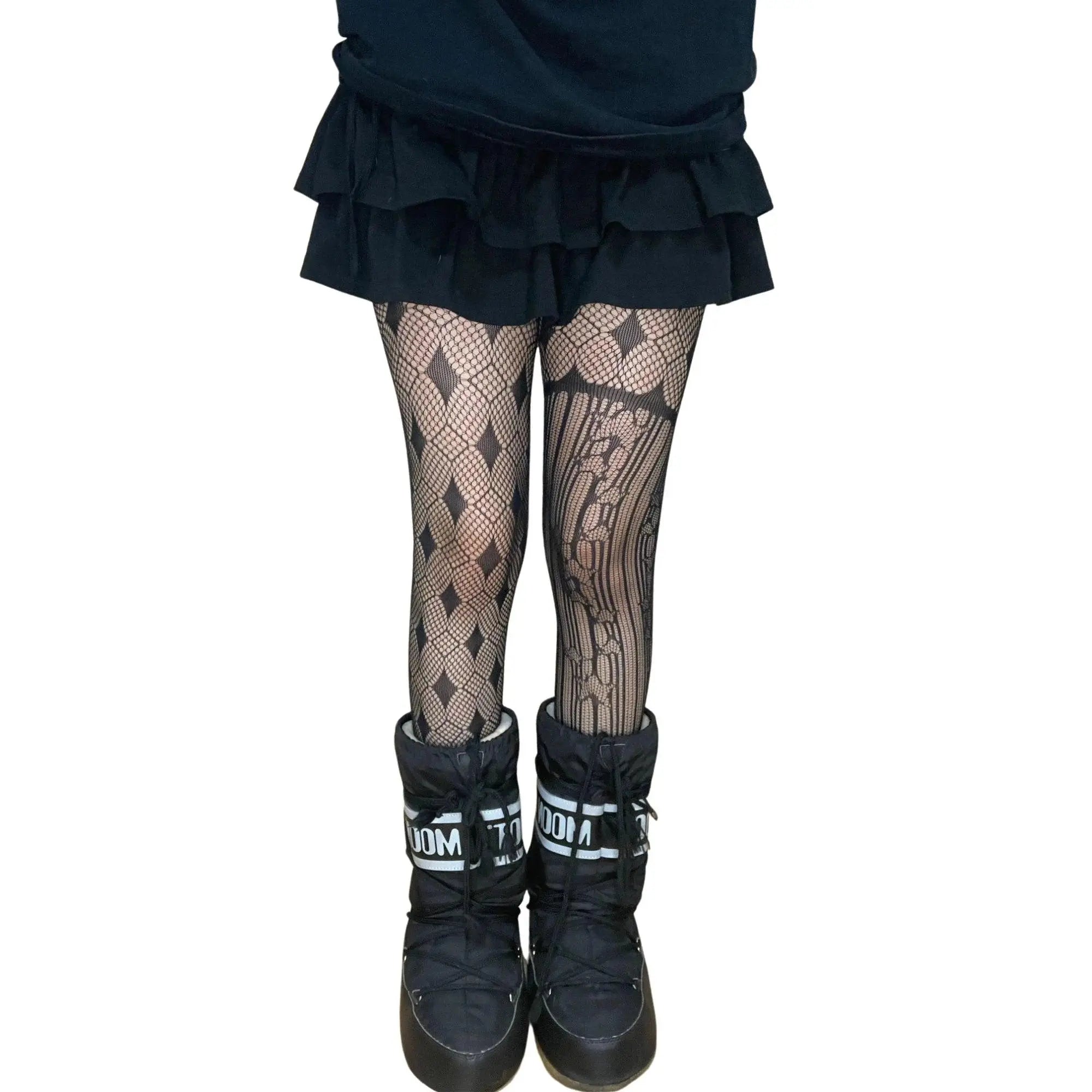 Black Alt Asymmetric Tights - Tophatter Daily Deals