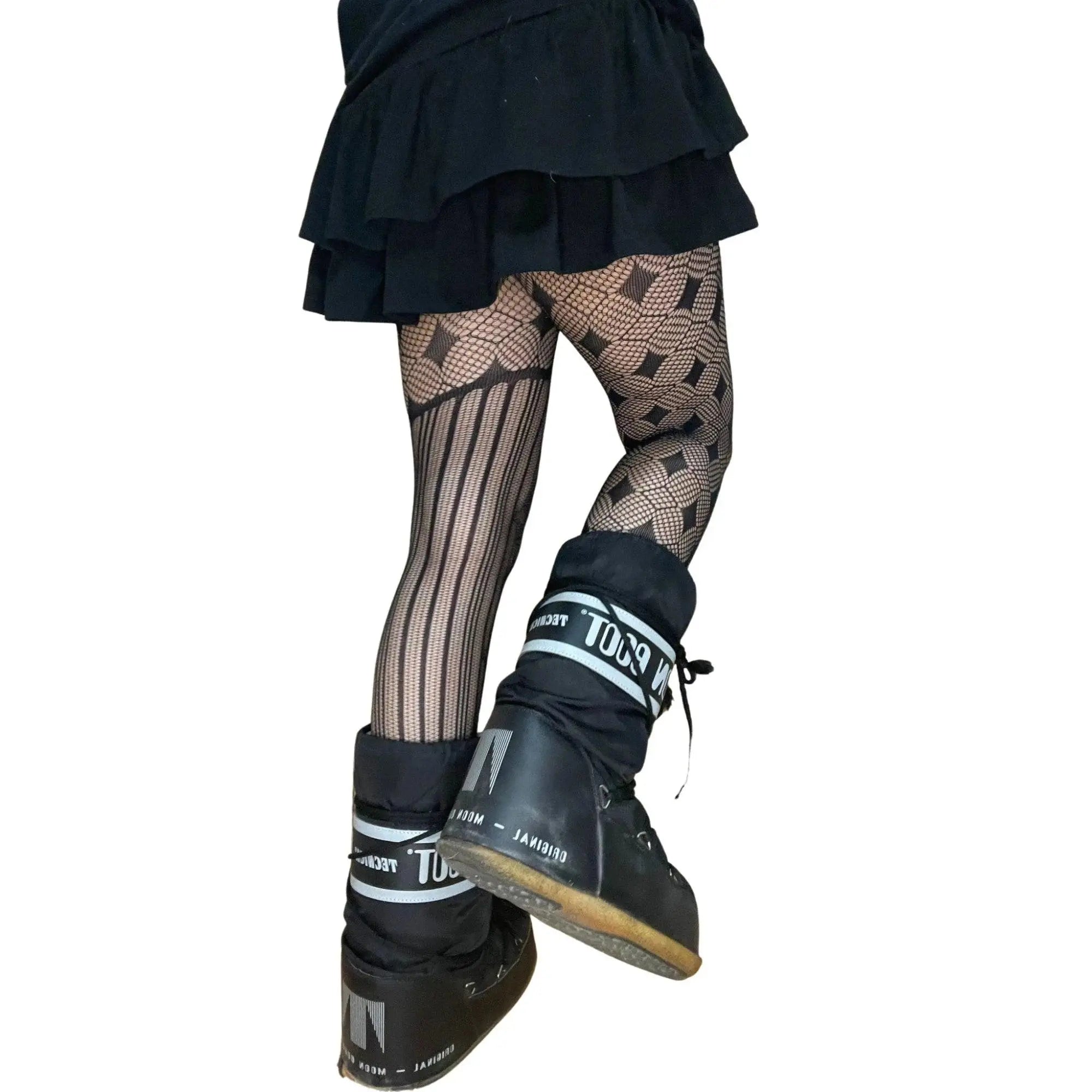 Black Alt Asymmetric Tights - Tophatter Daily Deals