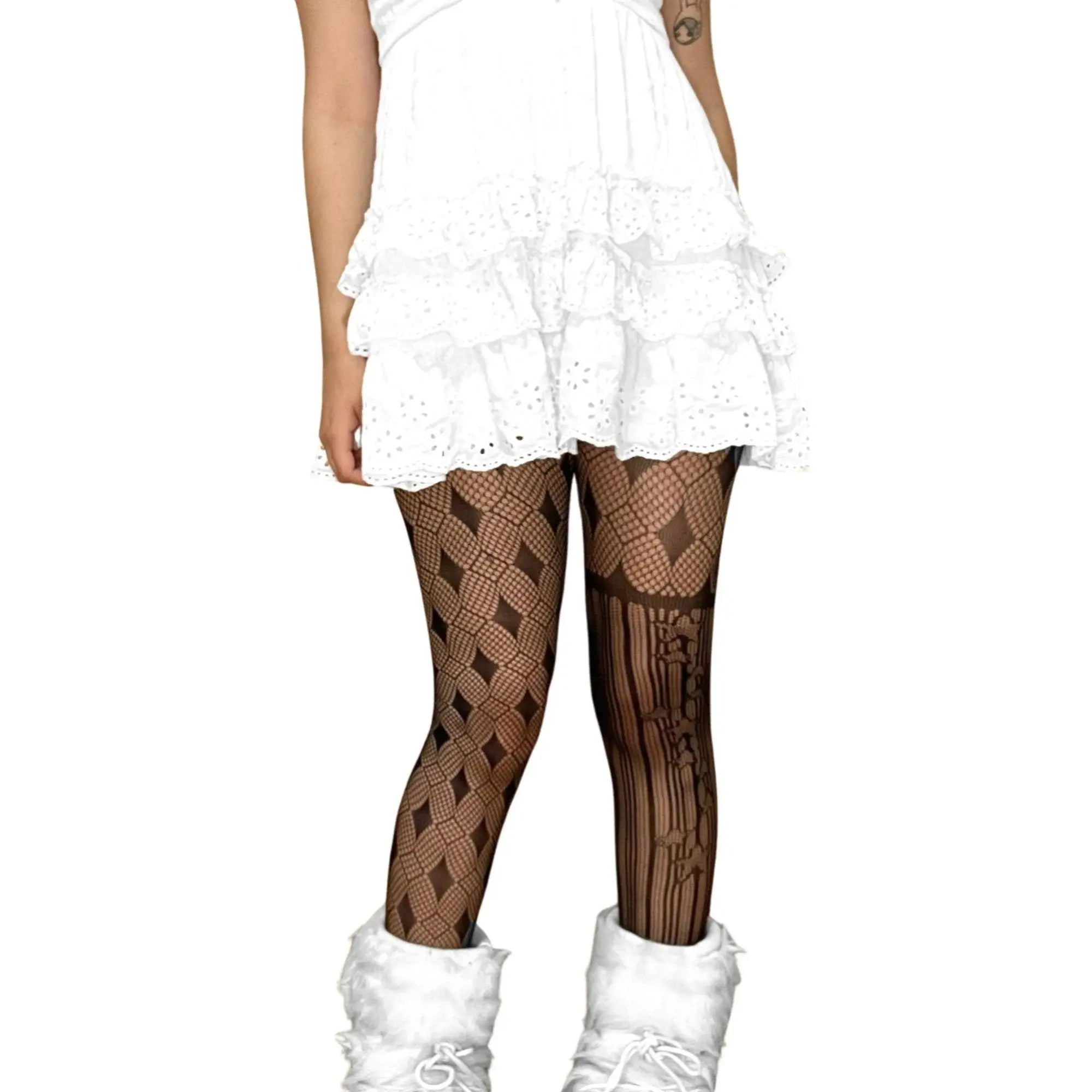 Black Alt Asymmetric Tights - Tophatter Daily Deals
